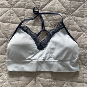 Floreat Navy and White Lace Bralette